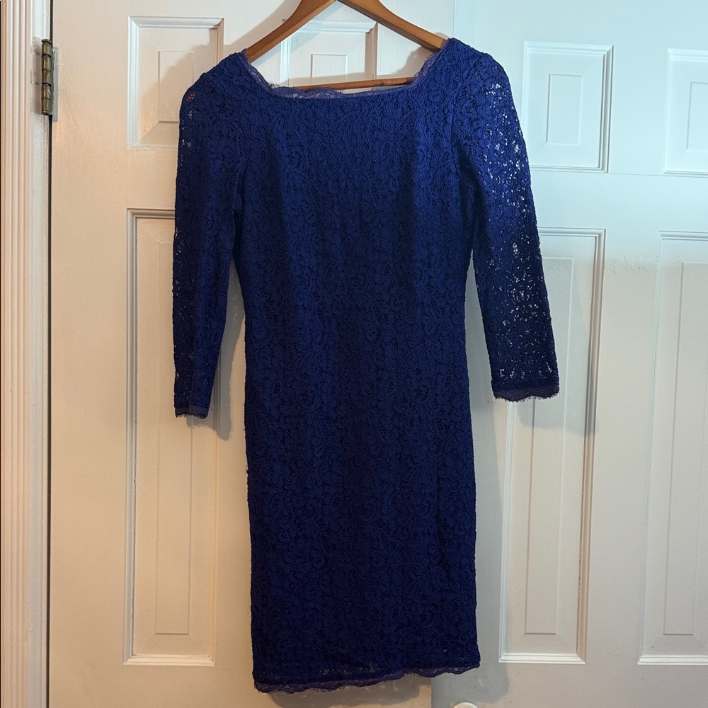 Adrianna Papell Royal Blue Lace Dress